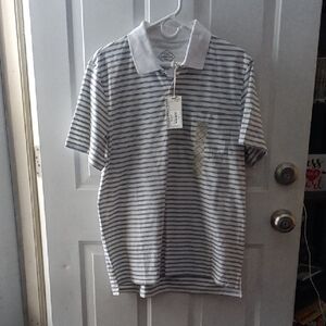 Striped Polo Shirt - Blue and White